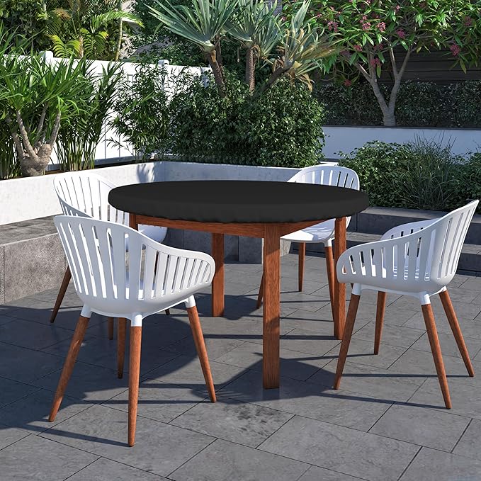 Covers & All Round Table Top Cover, 12 Oz Waterproof UV & Weather Resistant Patio Table Cover, Outdoor Table Cover for Patio Outdoor Furniture & Coffee Table (36" Dia x 4" H Inches, Black)