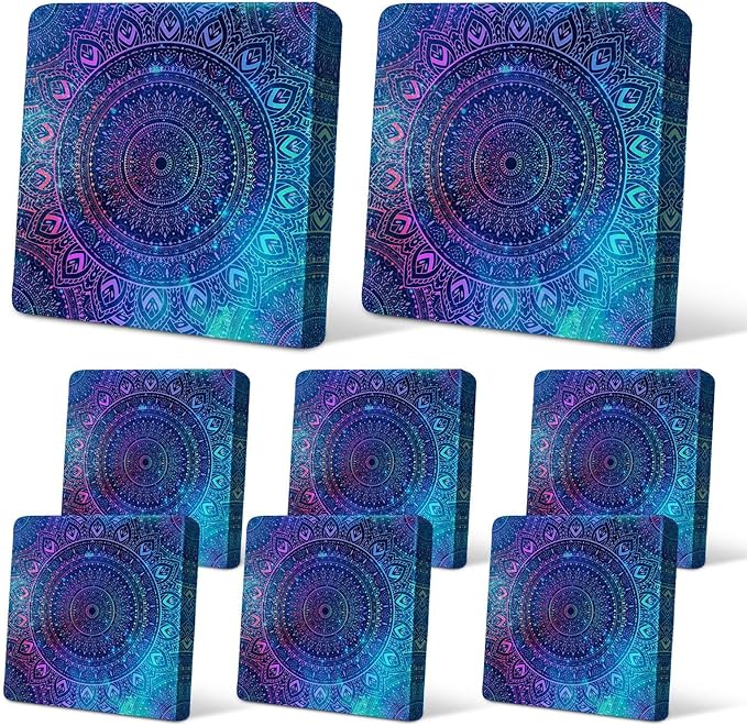 pickyNproud 8Pcs Patio Cushion Covers Stretch Outdoor Couch Cushions Slipcovers Replacement Washable Furniture Protector with Elastic Bottom Sofa Chair Seat Cover, Blue Purple