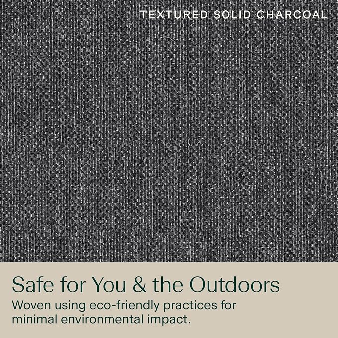 Honeycomb Outdoor Chaise Lounge Cushion for Patio Furniture, Water & Fade Resistant, Removable Cover, 21.5 x 70, Heritage Textured Solid Charcoal Grey