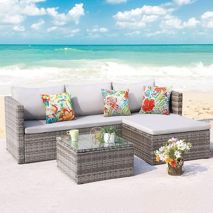 Merrycolor Pack of 2 Outdoor Pillow Covers 18x18 Waterproof Decorative Floral Square Pillowcase Cushion Cases Outdoor Pillows for Patio Furniture Garden Balcony Couch