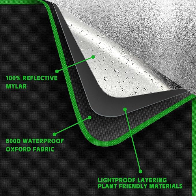 Small Grow Tent for Aerogarden Hydroponics Growing System Indoor 20"x14"x22"High Reflective Mylar Leak-Proof of Light 600D Oxford Fabric for Indoor Plant (Black(Open-Bottom))