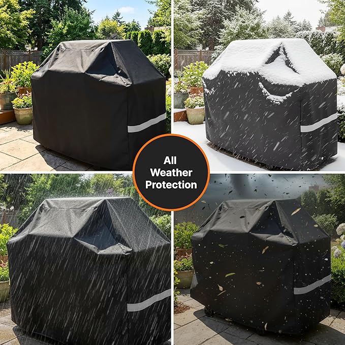 Lime Grill Cover - 58 Inch Heavy Duty BBQ Grill Cover for Outdoor Grill, Waterproof, UV, Fade & Tear Resistant, Gas Grill Cover for Weber Charbroil Genesis Nexgrill and More