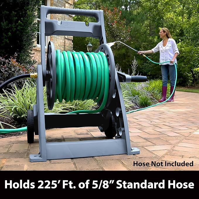 Liberty Basics 514-G Two Wheel Resin Hose Cart, Gray