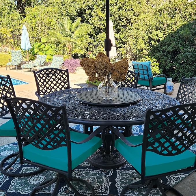 Sqodok Patio Cushion Covers, Waterproof Outdoor Cushion Covers Replacement, Patio Cushion Seat Slicovers for Sectional Sofa, Chair, Outdoor Wicker Patio Sofa (Sky Blue, 21"x19"x3"-4 Pack-Cover ONLY)