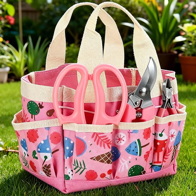 211 Pcs Gardening Tools Kit, Floral Arrangement Supplies Pink Tote Storage Bag and Flower Stripper Floral Gloves Pruning Shears Scissors Etc Bouquets Crafts Mother Gifts for Women