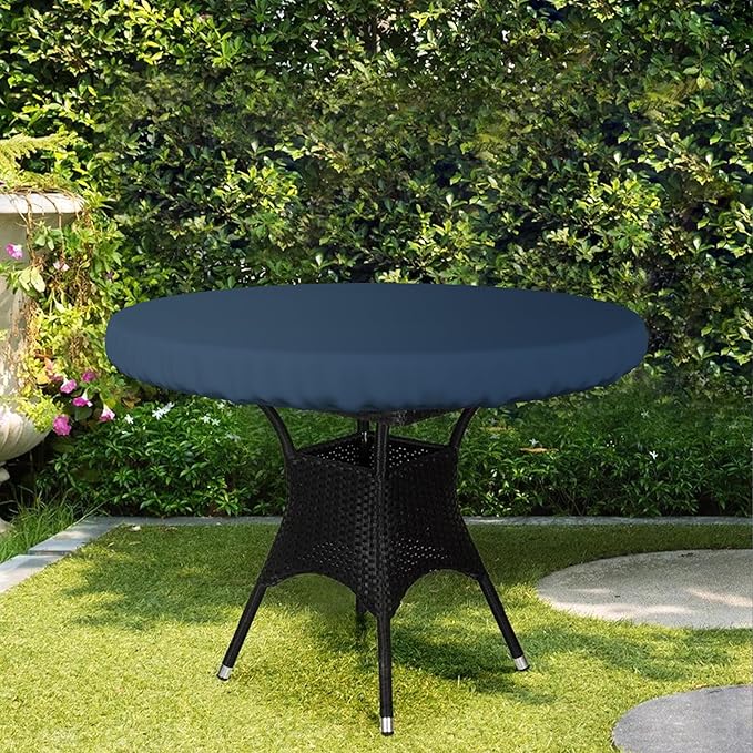 Covers & All Round Table Top Cover, 12 Oz Waterproof UV & Weather Resistant Patio Table Cover, Outdoor Table Cover for Patio Outdoor Furniture & Coffee Table (44" Dia x 4" H Inches, Blue)