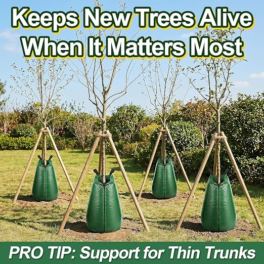 4 Packs Slow Release Tree Watering Bags - 20 Gallon Zippered Automatic Drip Irrigation Bags for New Planted and Transplanted Trees