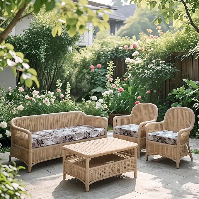 FORCHEER Waterproof Patio Cushion Covers Set of 2 19-24in Floral Printed Stretch Outdoor Cushion Covers for Patio Furniture Washable