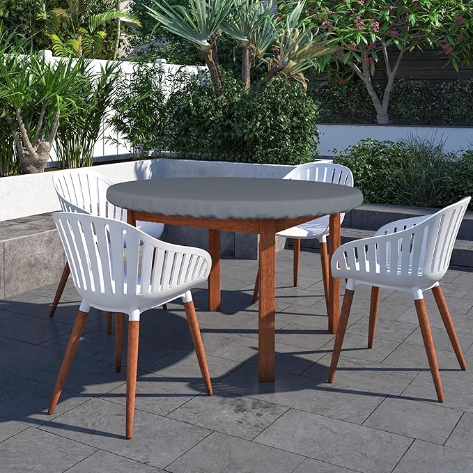 Covers & All Round Table Top Cover, 12 Oz Waterproof UV & Weather Resistant Patio Table Cover, Outdoor Table Cover for Patio Outdoor Furniture & Coffee Table (48" Dia x 4" H Inches, Gray)