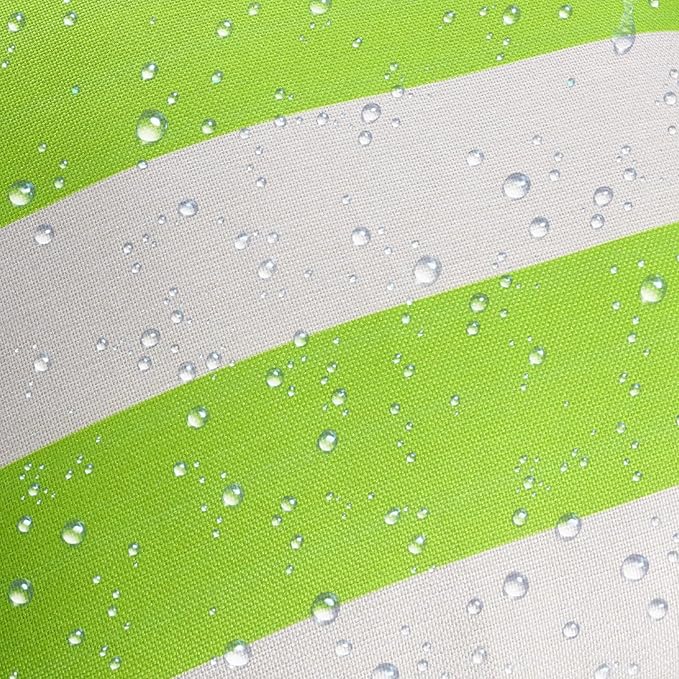 tiggell 4 Pack Waterproof Pillow Covers Outdoor Throw Pillowcases Decorative Garden Cushion Case for Home Garden Patio Couch Balcony Striped (Green & White, 18 * 18 inch)