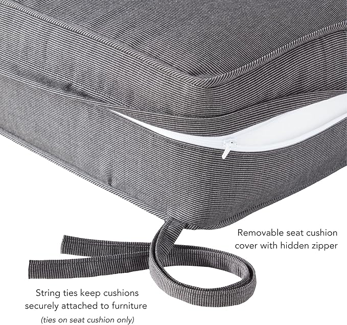 Outdoor 2-Piece Sunbrella Premium Deep Seat Cushion Set, Canvas Coal