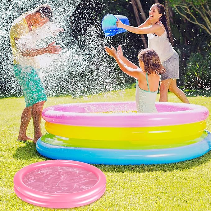 2 Pack Pink Inflatable Pool Foot Bath Basin, Swimming Pool Clean Feet, Foot Soaking Bath Basin for Pool Entry Ladder, Home Spa Treatment for Above Ground Pools