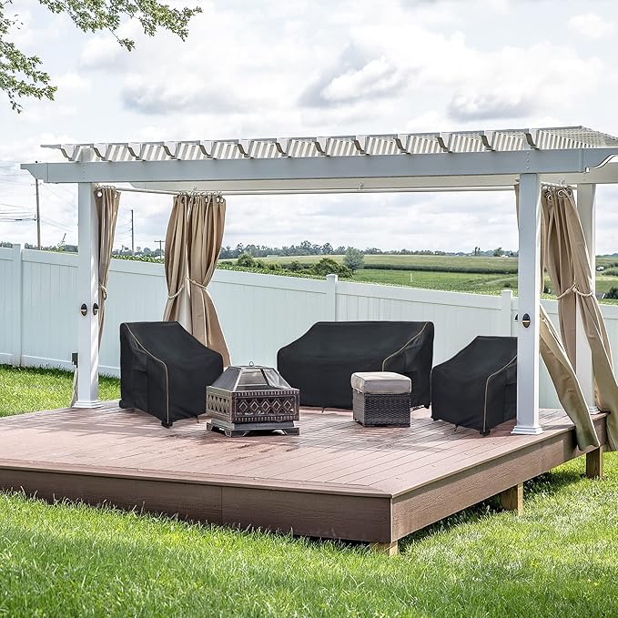 Patio 3-Seater Sofa Cover,Outdoor Couch Cover Fits up to 76W x 32.5D x 33H Inches,100% Waterproof Heavy Duty Patio Furniture Covers,Black