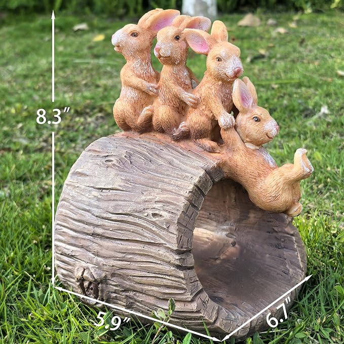 Decorative Gutter Downspout Extensions Statue,3" x 4" Downspout Extension Sculpture,Rabbit Decorative Rain Gutter Downspout Extension Figurine Decor Sculpture for Lawn Yard
