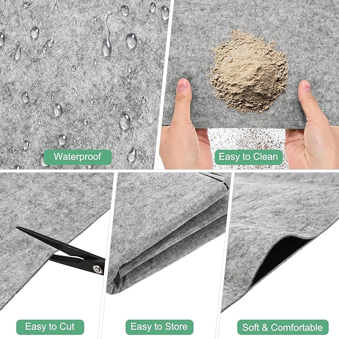 M METERXITY Outdoor Storage Shed Mat, 4x5 FT Waterproof Small Shed Flooring Mat for Patio Furniture Floor Protecting from Wear/Liquid/Dust/Oil, Non-Slip Carport Pad [Grey White]