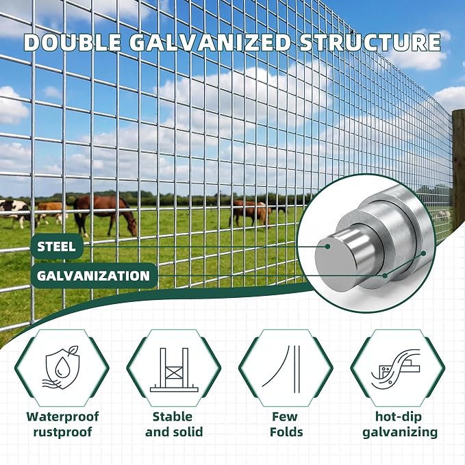 16 Gauge Galvanized Hardware Cloth 48in x 100ft Silver 1 inch Welded Garden Fence Roll for Gardens, Chicken Coops & Poultry Animal Netting Cage