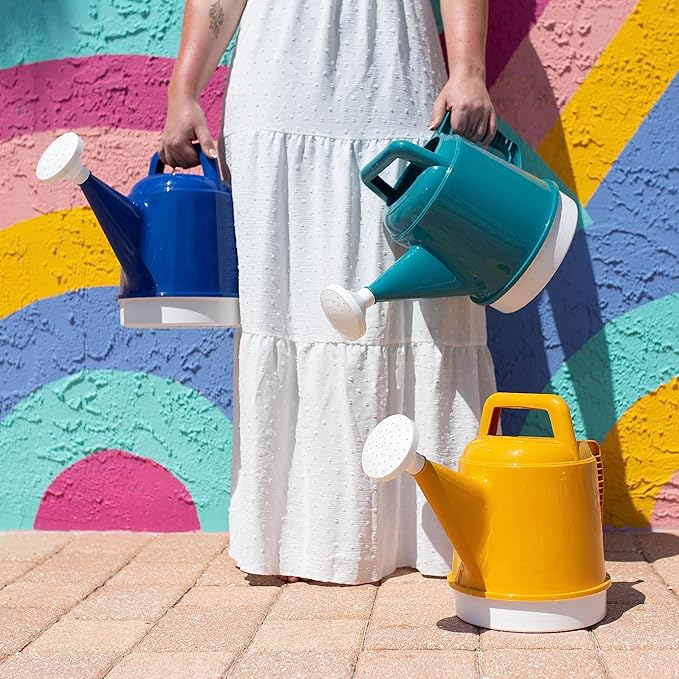 Bloem Watering Can Deluxe 2 Gallon (256 Fl Oz) Bermuda Teal Green (Pack of 2)