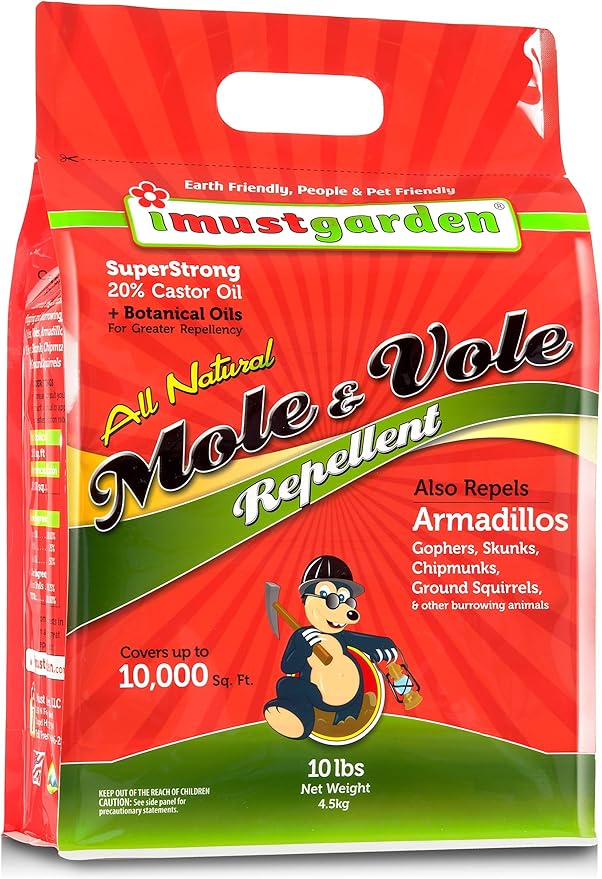 I Must Garden Mole & Vole Repellent: Professional Strength – Twice The Coverage – All Natural Ingredients - Pleasant Scent - 10lb