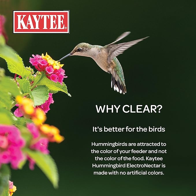 Kaytee Hummingbird ElectroNectar Wild Bird Food, 16 oz Concentrate 2 Pack, Makes 128 oz of ElectroNectar