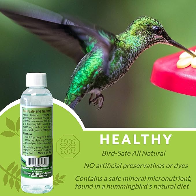 Sapphire Labs Nectar Defender - Hummingbird Nectar Extender That Prolongs The Life of Nectar for Hummingbird Feeders - It Works Exceptionally Well During Warm Weather Months - 2 Pack
