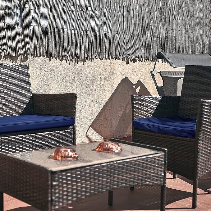 3 Pcs Outdoor Cushion Covers Patio Cushion Replacement Covers 2 Covers 18 x 18 x 2 and 1 Cover 42 x 18 x 3 for Patio Furniture Outdoor Washable Water Resistant for Couch Garden Sofa (Dark Blue)