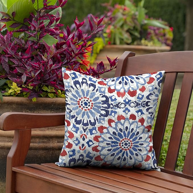 Arden Outdoor Toss Pillow, 2 Pack, 16 x 16, Rain-Proof, Fade Resistant Clark Blue