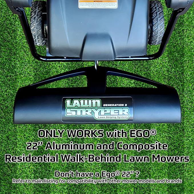 Generation 3 Lawn Striping System/Stripe Your Lawn Like A Ballpark/ONLY Works with EGO Battery Powered 22" Aluminum and Composite Residential Walk-Behind Lawn Mowers (Does NOT Work with EGO 21")
