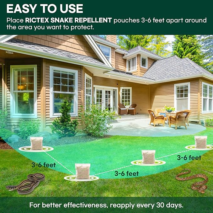 Snake Repellent for Yard Powerful: Keep Snake Away Repellent for Outdoors - Natural Safe for Children and Pets - Snake Be Gone for Lawn Garden Camping Fishing Home 10 Pouches
