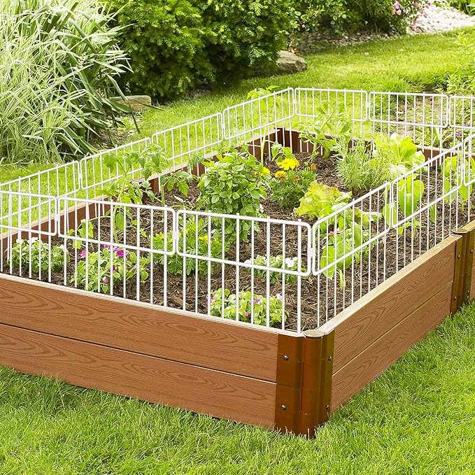 Blingluck Animal Barrier Fence, 10 Pcs Upgrade 1.26 in Gap Decorative Fences No Dig Fence for Rabbits and Dog Ground Defense, Rustproof Metal Wire Garden Edging Border for Outdoor, Yard, White