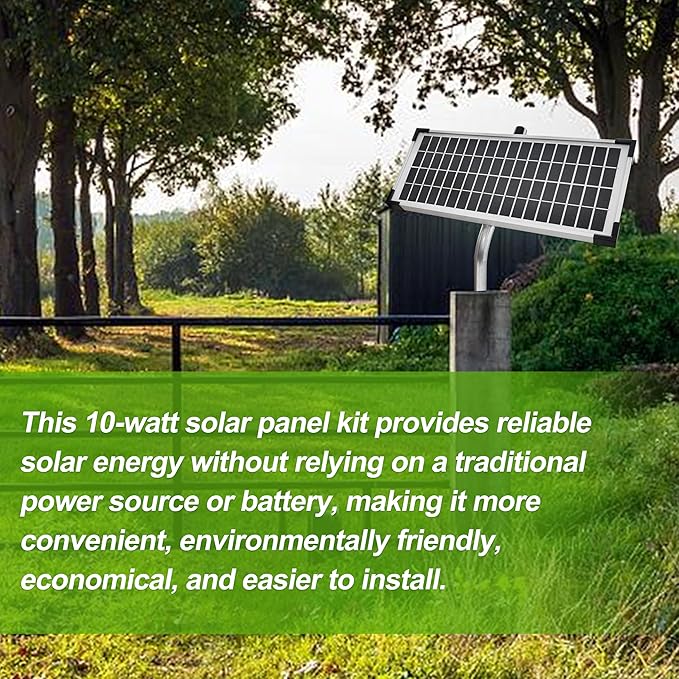 FM123 Solar Panel Kit,Compatible with Mighty Mule Automatic Gate Openers,10 Watt