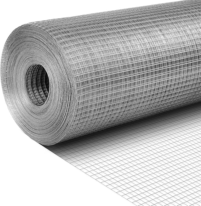 Tatuo Hardware Cloth 1/2 Inch 72in x 50ft Hot Dip Galvanized After Welded Cage Mesh Rolls 21 Gauge Metal Chicken Wire Roll Wire Fencing Poultry Netting for Raised Garden Rodent Animals