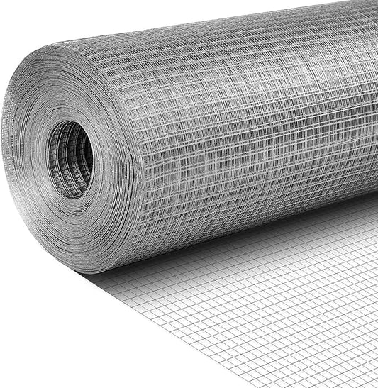 Tatuo Hardware Cloth 1/2 Inch 72in x 50ft Hot Dip Galvanized After Welded Cage Mesh Rolls 21 Gauge Metal Chicken Wire Roll Wire Fencing Poultry Netting for Raised Garden Rodent Animals