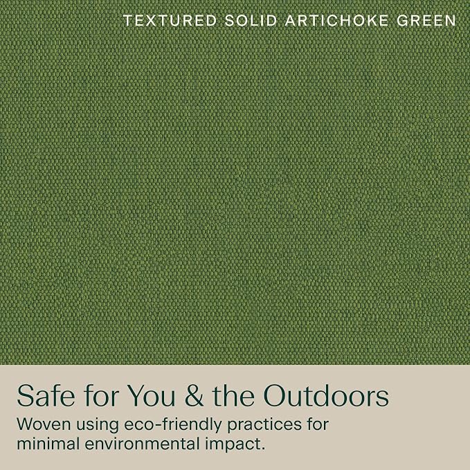 Honeycomb Outdoor Heritage Deep Seat, 24 x 23, Textured Solid Artichoke Green Chair Cushion with Removable Cover, for Patio Furniture