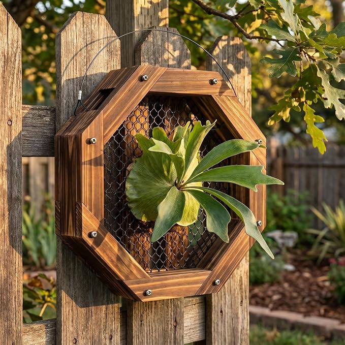 Staghorn Fern Mounting Kit - Wood Wall Planter for Orchids,Herbs & Indoor Plants | Hanging Plant Holder,Basket & Stand for Wall Decor (12.59inch)