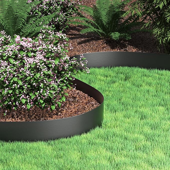 VEVOR Landscape Edging, 10 inch Depth 40 ft Total Length, Recycled HDPE Coiled Terrace Board, Flexible Bender Border for Landscaping, Lawn, Garden, Yard, Against Invading Weeds, Black