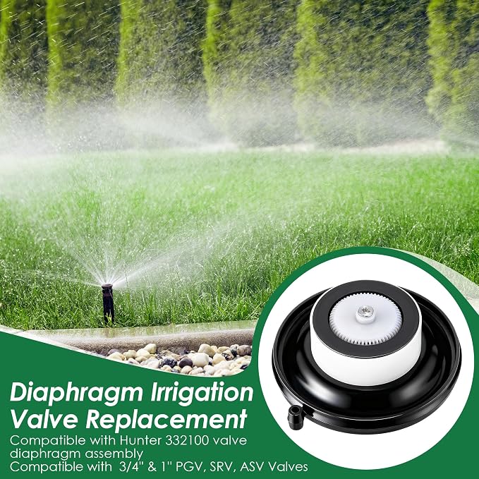 12 Pack 1'' PGV Diaphragm Irrigation Valve Replacement Compatible with Hunter 332100 Diaphragm Repair Assembly Compatible with 3/4'' and 1'' PGV, SRV, ASV Valve, Leak Free Double Beaded Seal
