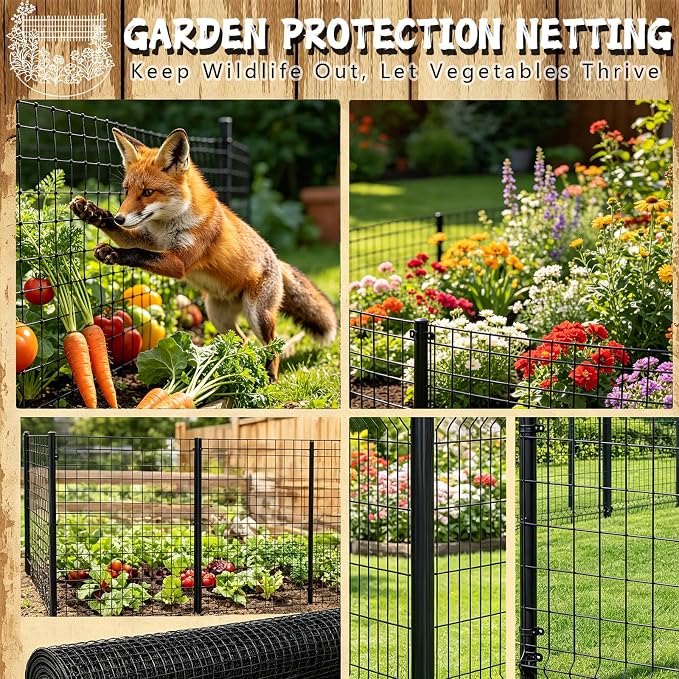Black Hardware Cloth 1/2inx24inx100ft, Chicken Wire Fencing, 19Gauge, PVC Coated Chicken Wire, Hardware Cloth, Perfect for Chicken Wire Mesh, Rodent Mesh, Tree Guard, Chicken Coop