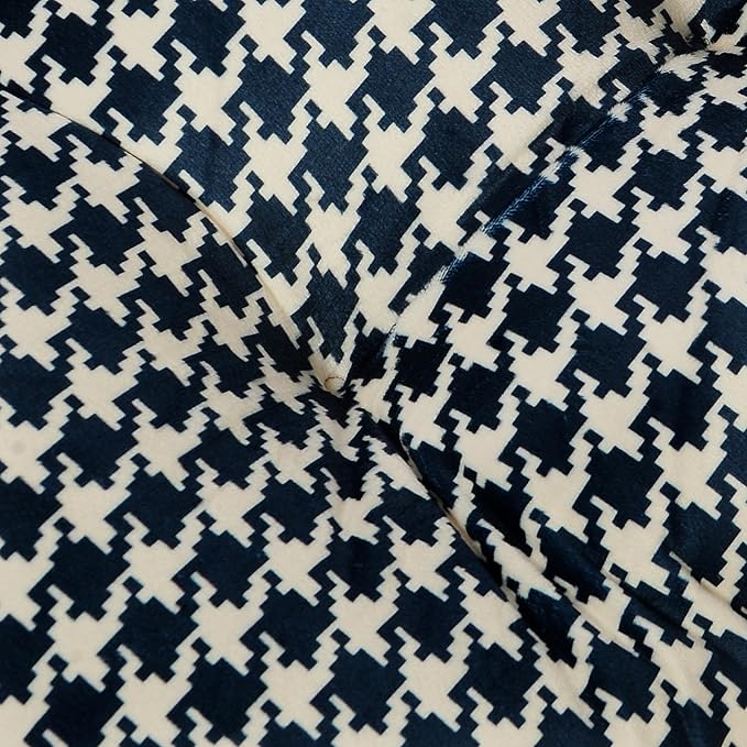 2-Pack Outdoor/Indoor Wicker Patio Seat Cushion Pad with Ties - Dining Chair Cushion, 17" x 17" (Blue Houndstooth)