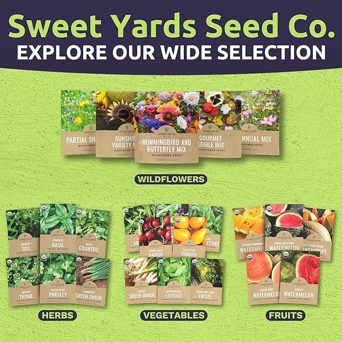 Organic Heirloom Garden Seeds Variety Pack - 10 Individual Packs - 2026 Season - Cherry Tomatoes, Spinach, Squash, Watermelon and More! for Indoor & Outdoor Planting (Non-GMO, Certified Organic)