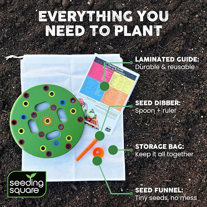 Seeding Circle – Seed Spacing Tool for Container & Bucket Gardening | Planting Template for Pots, Raised Beds & Small Garden Spaces | Evenly Space Vegetable Seeds