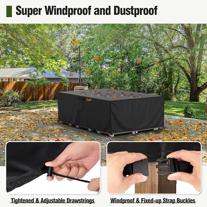 MR.COVER Patio Furniture Cover Waterproof, Outside Table and Chair Set Cover, Garden Windproof Heavy Duty Furniture Protection for Outdoor Sectional Sofa Chair Set Size 88L x 62W x 28H inch