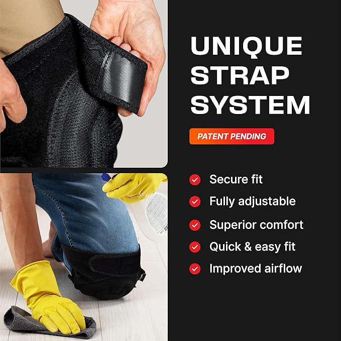NoCry Gardening Knee Pads for Women & Men with Soft Foam Cushion and Adjustable, Easy-to-Use Non-Slip Straps — Durable, Lightweight Design — Perfect for Gardening or Cleaning Floors