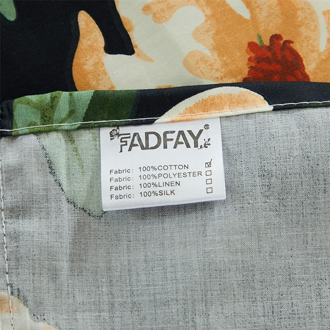 FADFAY Sheets Set Cal King Shabby Black and Yellow Floral Bedding Elegant Peony Sheets Vintage Farmhouse Bedding 100% Egyptian Cotton 800 Thread Count Deep Pocket Fitted Sheet, 4Pcs-California King