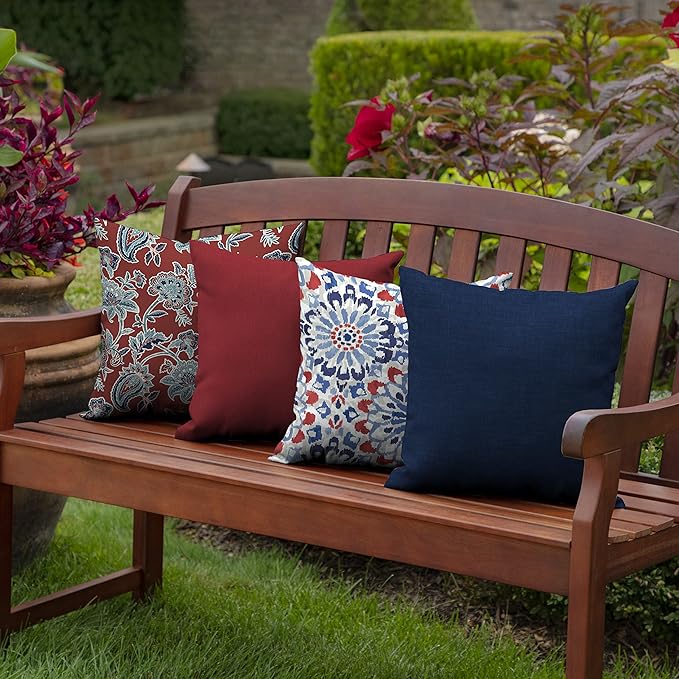 Arden Outdoor Toss Pillow, 2 Pack, 16 x 16, Rain-Proof, Fade Resistant Sapphire Blue Leala