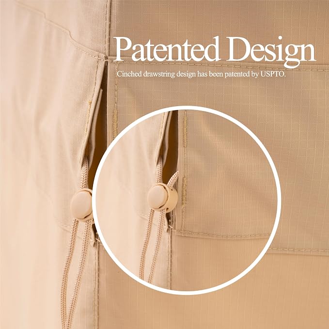 WJ-X3 Patio Chair Cover, Outdoor Lounge Cover, Heavy Duty, Waterproof Lawn Chair Covers, 43W x 42D x 42H, Beige, 2-Pack