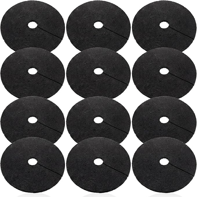 Peryiter 12 Pcs Rubber Mulch Tree Ring, Heavy Duty Rubber Mulch Mat, Tree Protector Weed Barrier Mats, Round Root Barrier for Weed Grass Control Root Protection (20 Inches)