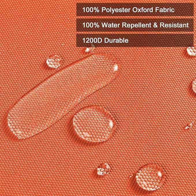 Thickened Waterproof Canvas Fabric by The Yard, 1200D 58" W Outdoor Upholstery Material Heavy Duty Fabric Water Resistant Sewing Material for Chair Patio Cushion Purse Bag, 5 Yard Orange