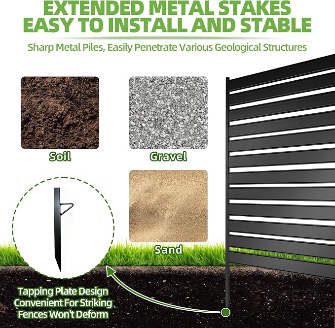 42" H x 38" W (3-Panels) Air Conditioner Fence Screen Trash Can Privacy Fence Panels, Suitable for Pools and Yards, no Digging Required，Black Privacy Panel