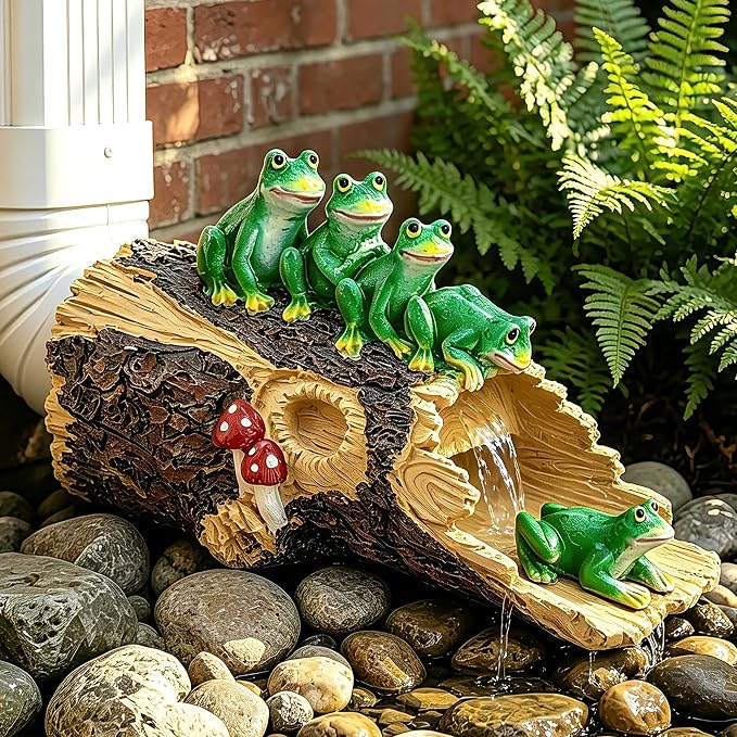 Teaeeno Frog Gutter Downspout Statue,Garden Gutter Downspout Extension,Outdoor Drain Decor,Frog Statue,Home Garden Décor Accents,Splash Block Diverter,Perfect Rain Diverter for 3"x4" Downspout(Green)
