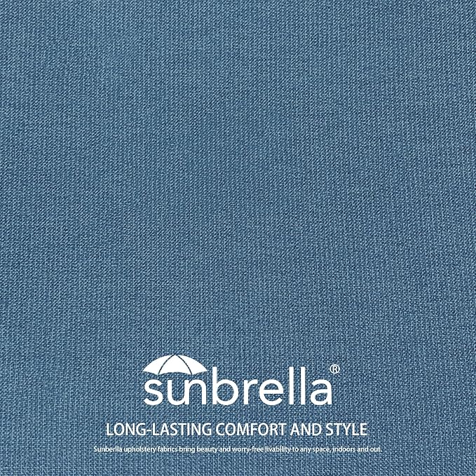 Sunbrella Outdoor Patio Chair Cushions Set of 4, Water-Resistant Stain-Resistant Weather Resistant Patio Seat Cushions Pad with Adjustable Straps,20"x20"x3.1",Sunbrella Spectrum Denim